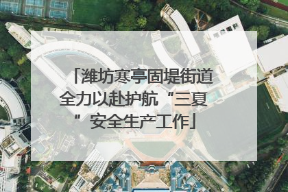 潍坊寒亭固堤街道全力以赴护航“三夏”安全生产工作