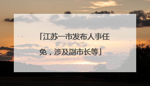 江苏一市发布人事任免，涉及副市长等
