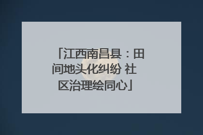 江西南昌县：田间地头化纠纷 社区治理绘同心