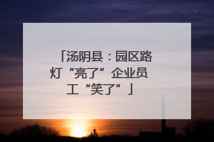 汤阴县：园区路灯“亮了”企业员工“笑了”