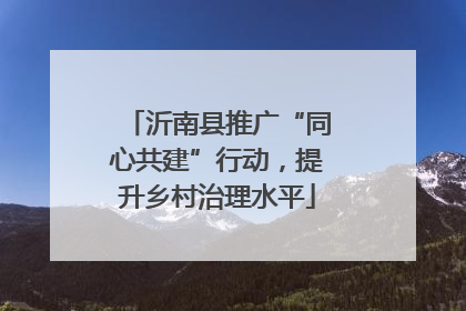 沂南县推广“同心共建”行动，提升乡村治理水平