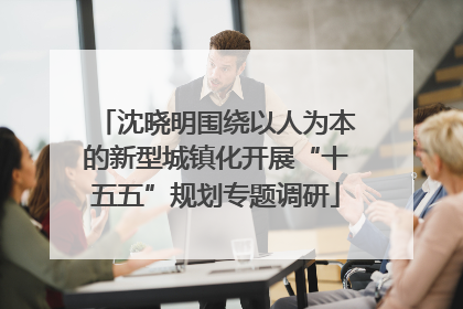 沈晓明围绕以人为本的新型城镇化开展“十五五”规划专题调研