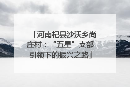 河南杞县沙沃乡尚庄村：“五星”支部引领下的振兴之路