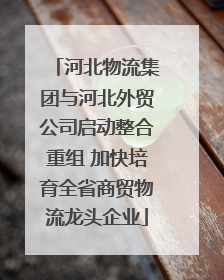 河北物流集团与河北外贸公司启动整合重组 加快培育全省商贸物流龙头企业