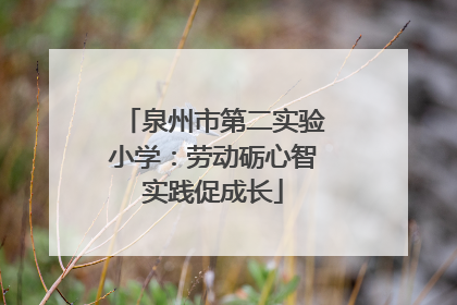 泉州市第二实验小学：劳动砺心智实践促成长