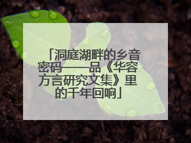 洞庭湖畔的乡音密码——品《华容方言研究文集》里的千年回响