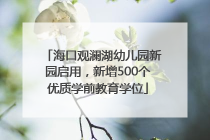 海口观澜湖幼儿园新园启用，新增500个优质学前教育学位