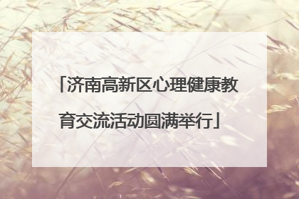济南高新区心理健康教育交流活动圆满举行