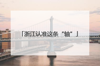 浙江认准这条“轴”