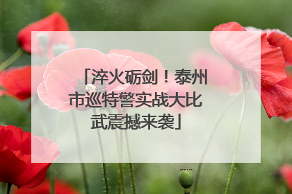淬火砺剑！泰州市巡特警实战大比武震撼来袭