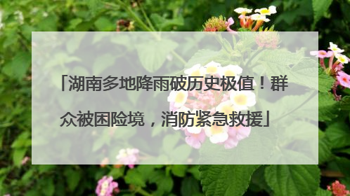 湖南多地降雨破历史极值！群众被困险境，消防紧急救援