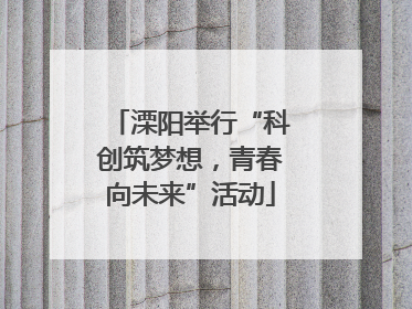 溧阳举行“科创筑梦想，青春向未来”活动