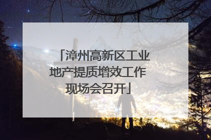 漳州高新区工业地产提质增效工作现场会召开