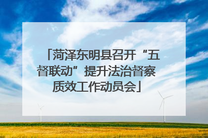菏泽东明县召开“五督联动”提升法治督察质效工作动员会