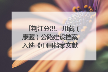 荆江分洪、川藏（康藏）公路建设档案入选《中国档案文献遗产名录》