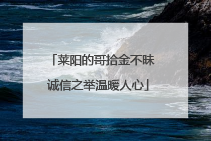 莱阳的哥拾金不昧 诚信之举温暖人心