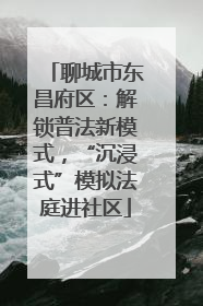 聊城市东昌府区：解锁普法新模式，“沉浸式”模拟法庭进社区