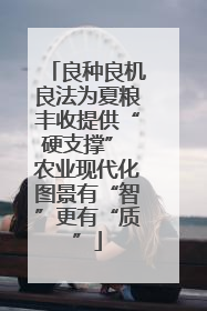 良种良机良法为夏粮丰收提供“硬支撑” 农业现代化图景有“智”更有“质”