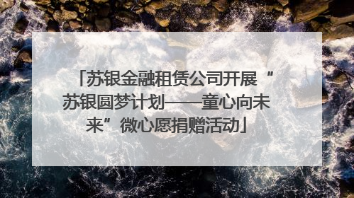 苏银金融租赁公司开展“苏银圆梦计划——童心向未来”微心愿捐赠活动