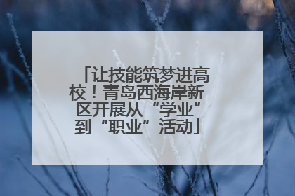 让技能筑梦进高校！青岛西海岸新区开展从“学业”到“职业”活动