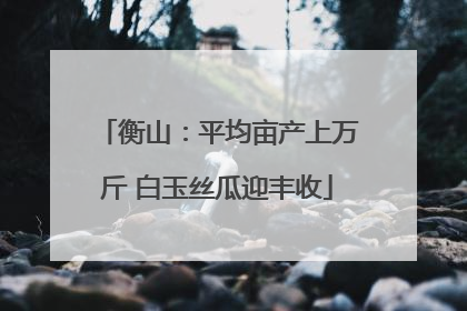 衡山：平均亩产上万斤 白玉丝瓜迎丰收