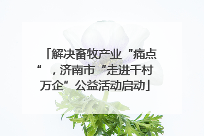 解决畜牧产业“痛点”，济南市“走进千村万企”公益活动启动