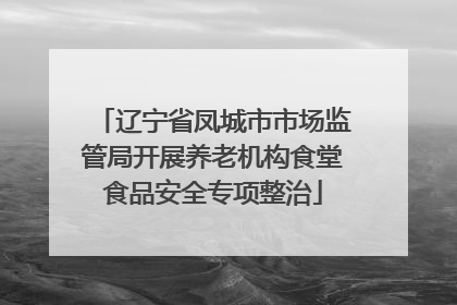 辽宁省凤城市市场监管局开展养老机构食堂食品安全专项整治
