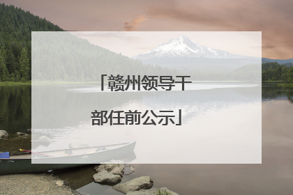 赣州领导干部任前公示