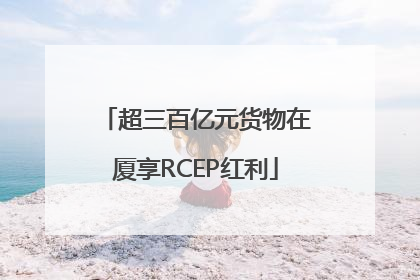 超三百亿元货物在厦享RCEP红利