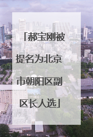 郝宝刚被提名为北京市朝阳区副区长人选