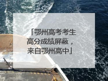 鄂州高考考生高分成绩屏蔽，来自鄂州高中