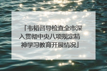 韦韬督导检查全市深入贯彻中央八项规定精神学习教育开展情况
