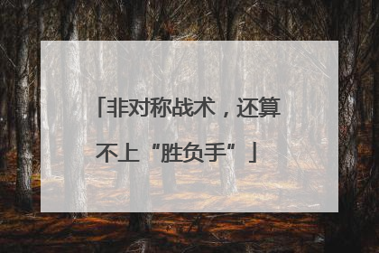非对称战术，还算不上“胜负手”