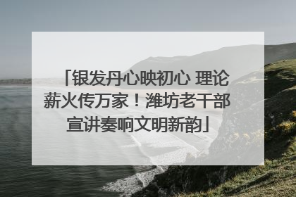 银发丹心映初心 理论薪火传万家！潍坊老干部宣讲奏响文明新韵