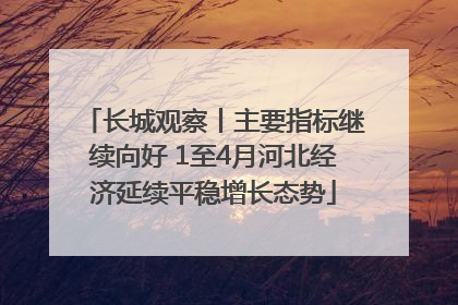 长城观察丨主要指标继续向好 1至4月河北经济延续平稳增长态势