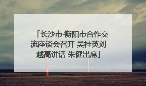 长沙市·衡阳市合作交流座谈会召开 吴桂英刘越高讲话 朱健出席