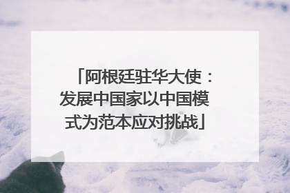 阿根廷驻华大使：发展中国家以中国模式为范本应对挑战