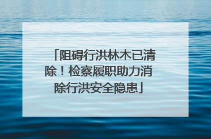 阻碍行洪林木已清除！检察履职助力消除行洪安全隐患