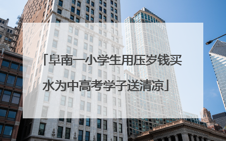 阜南一小学生用压岁钱买水为中高考学子送清凉