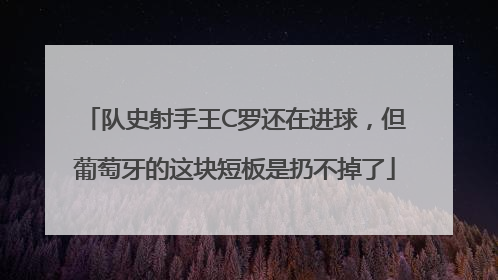 队史射手王C罗还在进球，但葡萄牙的这块短板是扔不掉了