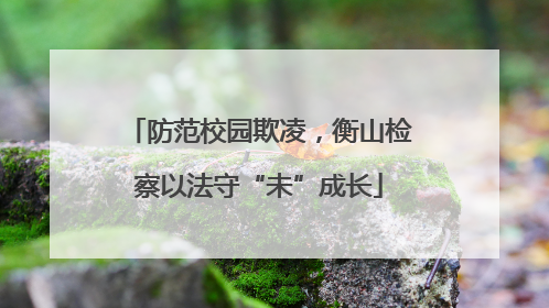 防范校园欺凌，衡山检察以法守“未”成长
