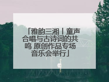 雅韵三湘丨童声合唱与古诗词的共鸣 原创作品专场音乐会举行