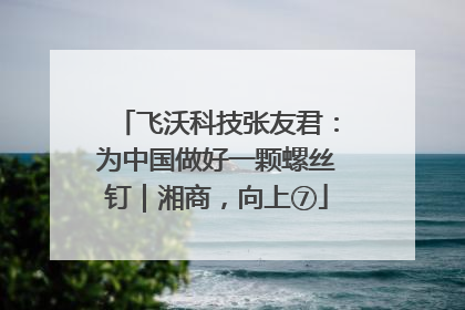 飞沃科技张友君：为中国做好一颗螺丝钉｜湘商，向上⑦