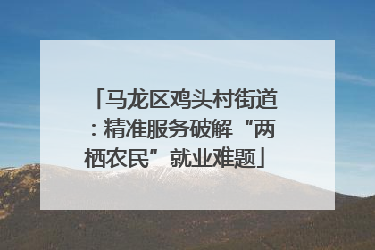 马龙区鸡头村街道：精准服务破解“两栖农民”就业难题