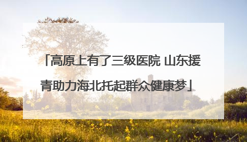高原上有了三级医院 山东援青助力海北托起群众健康梦