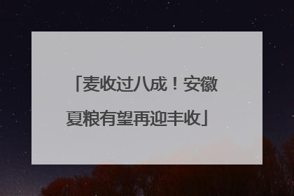 麦收过八成！安徽夏粮有望再迎丰收