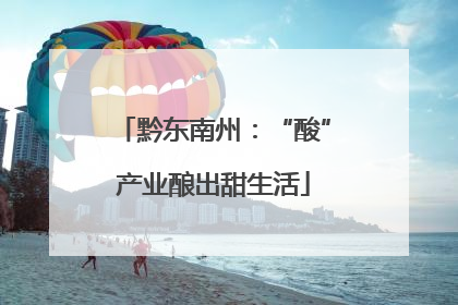 黔东南州：“酸”产业酿出甜生活