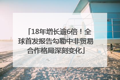 18年增长逾6倍！全球首发报告勾勒中非贸易合作格局深刻变化