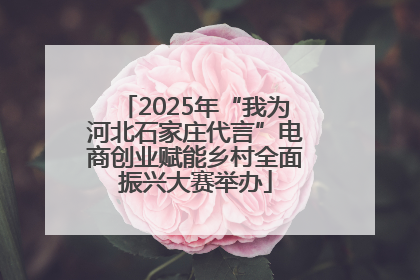 2025年“我为河北石家庄代言”电商创业赋能乡村全面振兴大赛举办