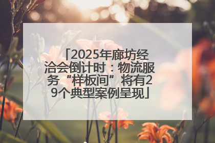2025年廊坊经洽会倒计时：物流服务“样板间”将有29个典型案例呈现